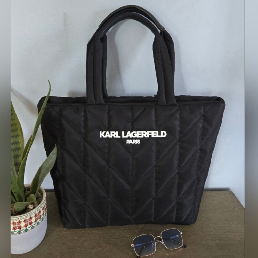 Karl Lagerfeld Black Quilted Tote